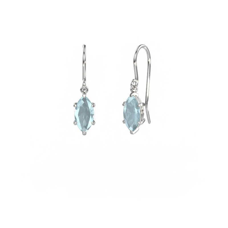 Image of Drop earrings Laurie MRQ 1 950 platinum Aquamarine 10x5 mm