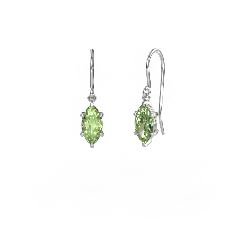 Image de Pendants d'oreilles Laurie MRQ 1 950 platine Diamants synthétiques vert 10x5 mm