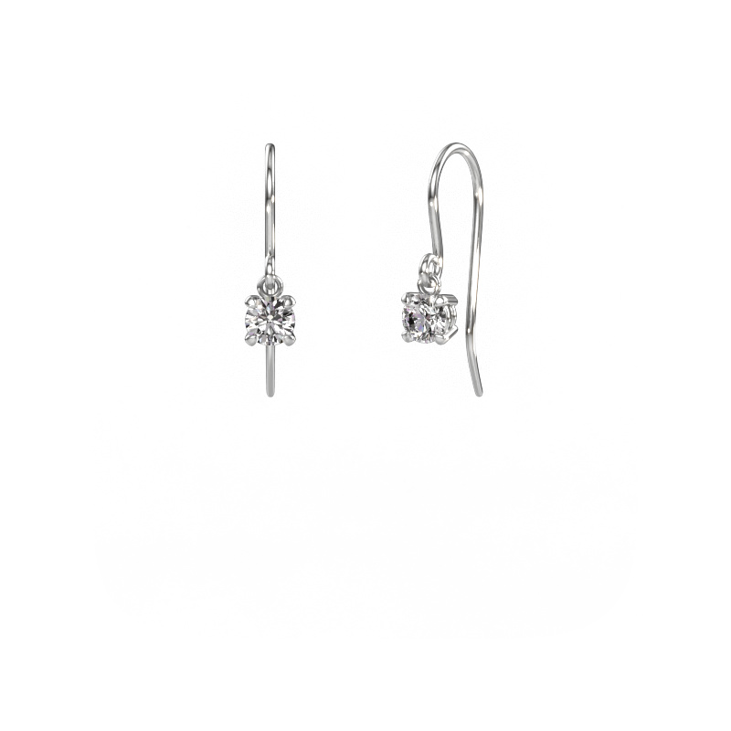 Image of Drop earrings Laurie RND 1 585 white gold Diamond 0.50 crt