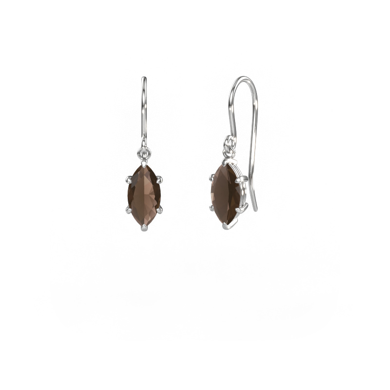 Image de Pendants d'oreilles Laurie MRQ 1 950 platine Quartz fumé 10x5 mm