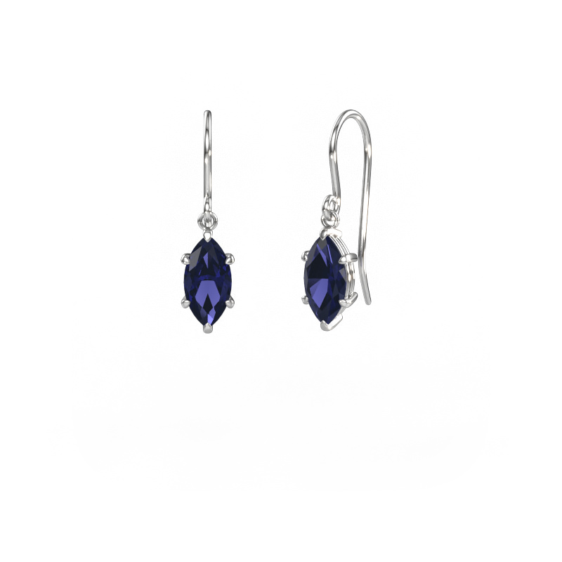 Image de Pendants d'oreilles Laurie MRQ 1 585 or blanc Saphir 10x5 mm