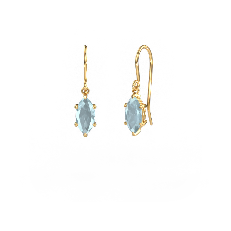 Image of Drop earrings Laurie MRQ 1 585 gold Aquamarine 10x5 mm