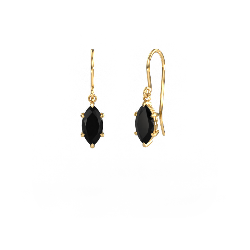 Image of Drop earrings Laurie MRQ 1 585 gold Black diamond 2.40 crt