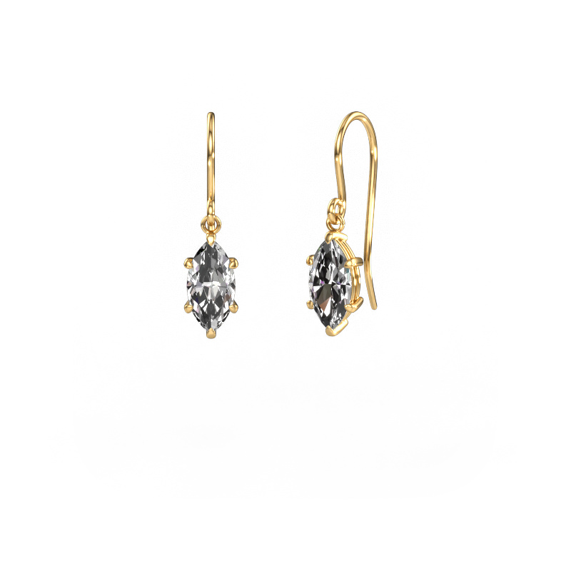 Image of Drop earrings Laurie MRQ 1 585 gold Lab grown diamond 2.00 crt