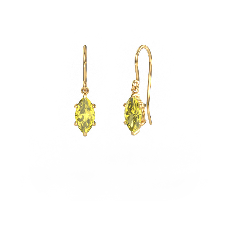 Image of Drop earrings Laurie MRQ 1 585 gold Yellow lab grown diamond 10x5 mm