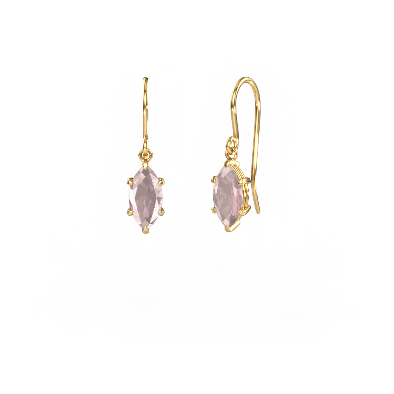 Image of Drop earrings Laurie MRQ 1 585 gold Morganite champagne 10x5 mm