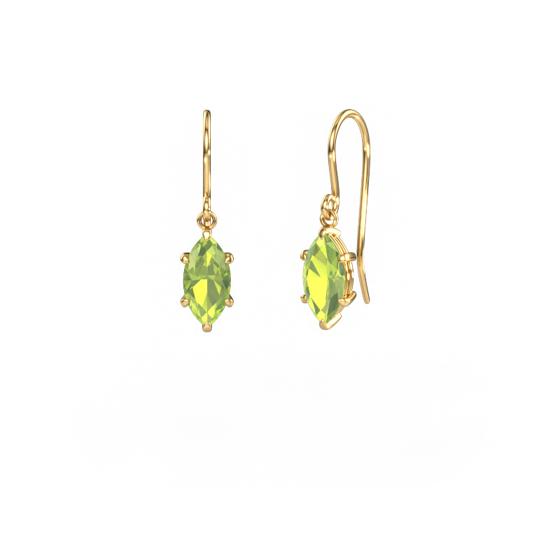 Image of Drop earrings Laurie MRQ 1 585 gold Peridot 10x5 mm