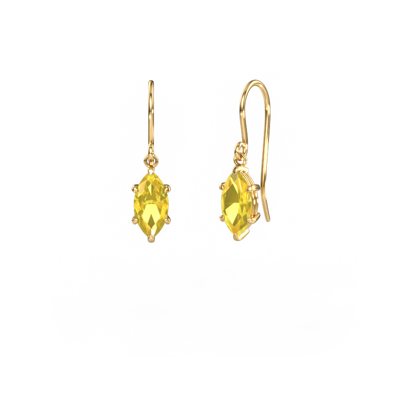 Image of Drop earrings Laurie MRQ 1 585 gold Yellow sapphire 10x5 mm