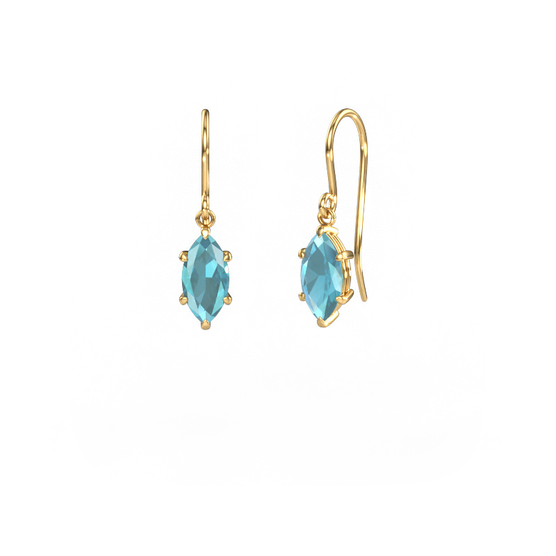 Image de Pendants d'oreilles Laurie MRQ 1 585 or jaune Topaze bleue 10x5 mm