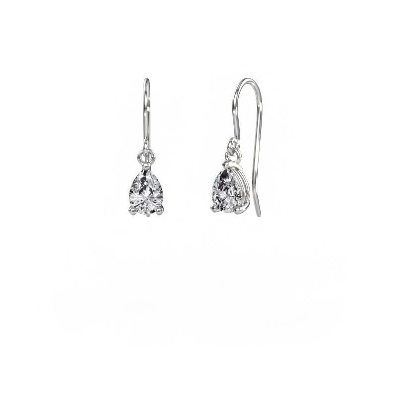 Image of Drop earrings Laurie PER 1 585 white gold Lab grown diamond 1.30 crt