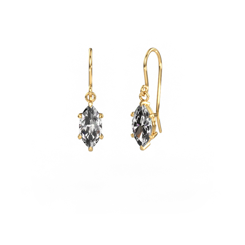 Image of Drop earrings Laurie MRQ 1 585 gold Diamond 2.50 crt