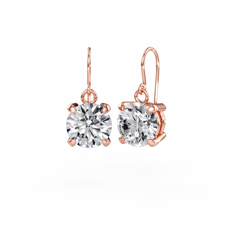 Immagine di Orecchini pendenti Laurie RND 1 585 oro rosa Diamante lab grown 10.00 crt