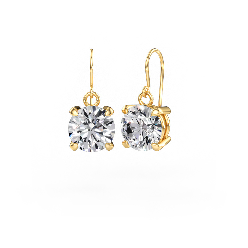 Image of Drop earrings Laurie RND 1 585 gold Lab grown diamond 10.00 crt