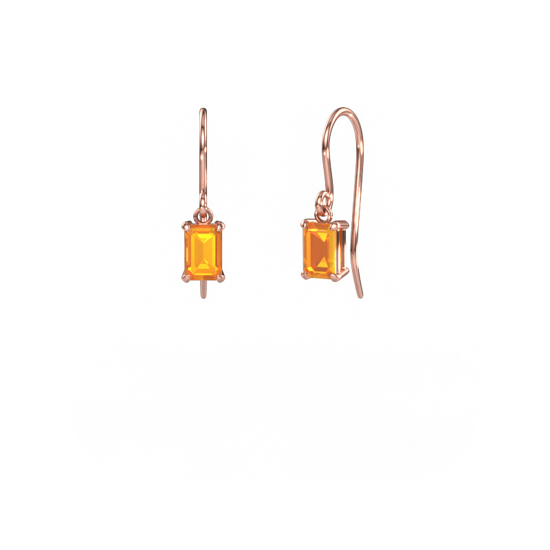 Image of Drop earrings Laurie EME 1 585 rose gold Citrin 7x5 mm