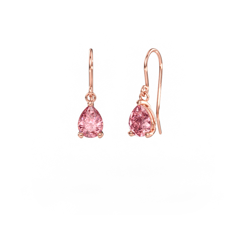 Immagine di Orecchini pendenti Laurie PER 1 585 oro rosa Diamante lab grown rosa 8x6 mm