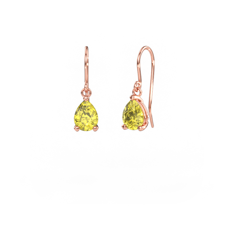 Immagine di Orecchini pendenti Laurie PER 1 585 oro rosa Diamante lab grown giallo 8x6 mm
