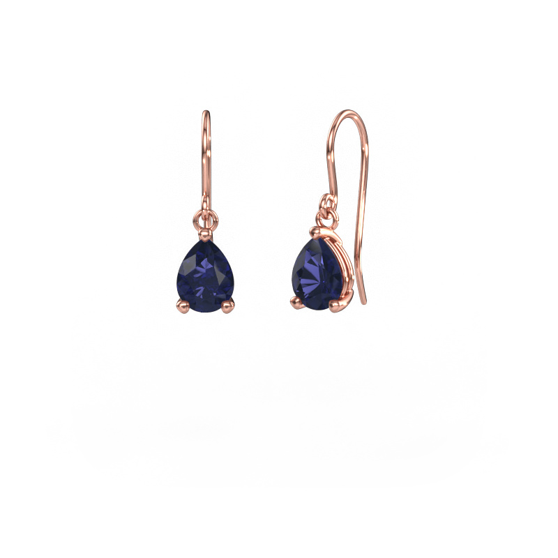 Image of Drop earrings Laurie PER 1 585 rose gold Sapphire 8x6 mm