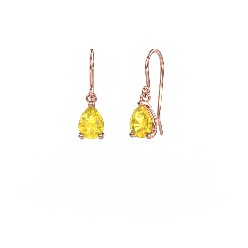 Image de Pendants d'oreilles Laurie PER 1 585 or rose Saphir jaune 8x6 mm