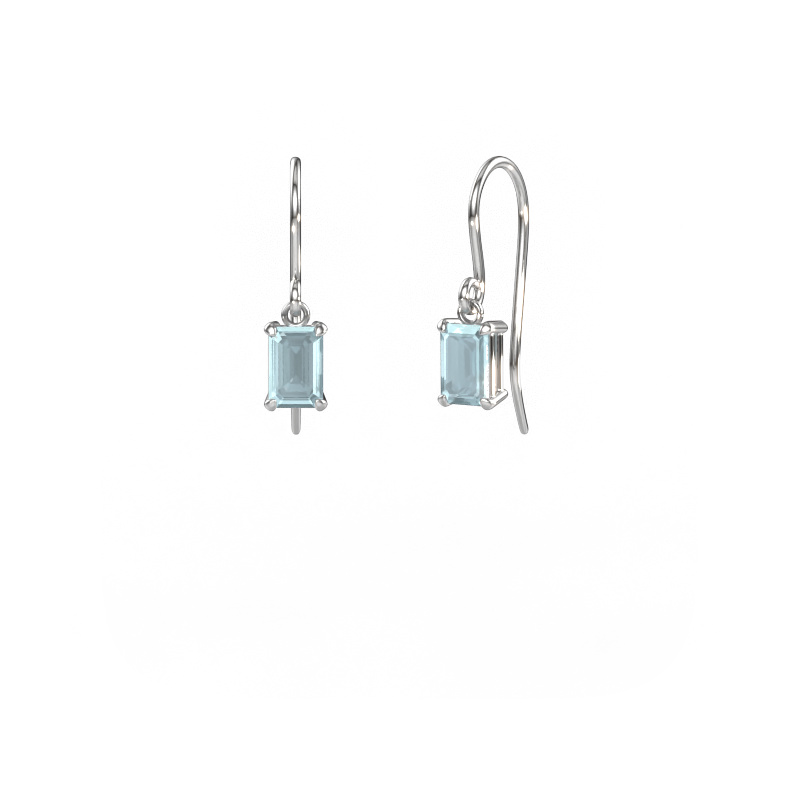 Image of Drop earrings Laurie EME 1 585 white gold Aquamarine 7x5 mm