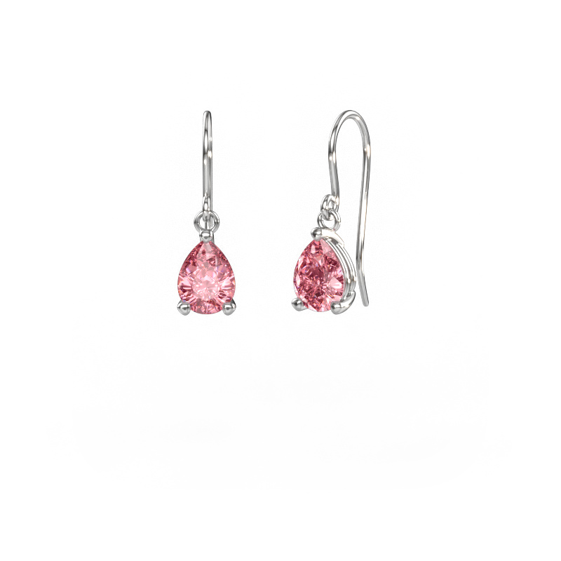 Image de Pendants d'oreilles Laurie PER 1 950 platine Diamant synthétique roze 8x6 mm