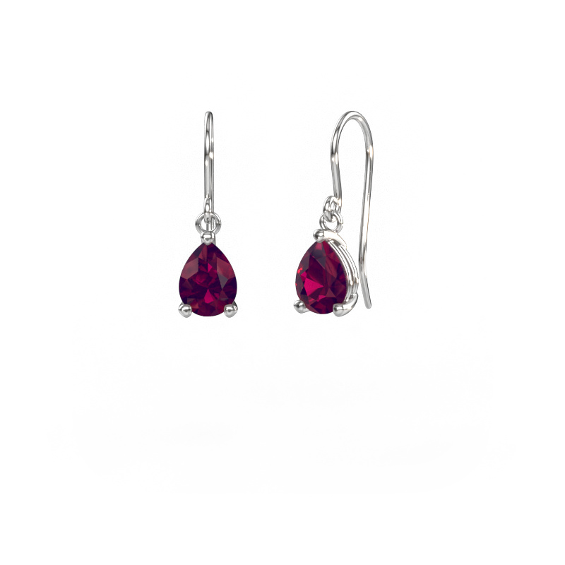 Image of Drop earrings Laurie PER 1 950 platinum Rhodolite 8x6 mm