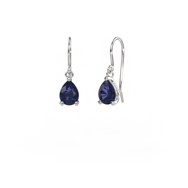 Image of Drop earrings Laurie PER 1 950 platinum Sapphire 8x6 mm
