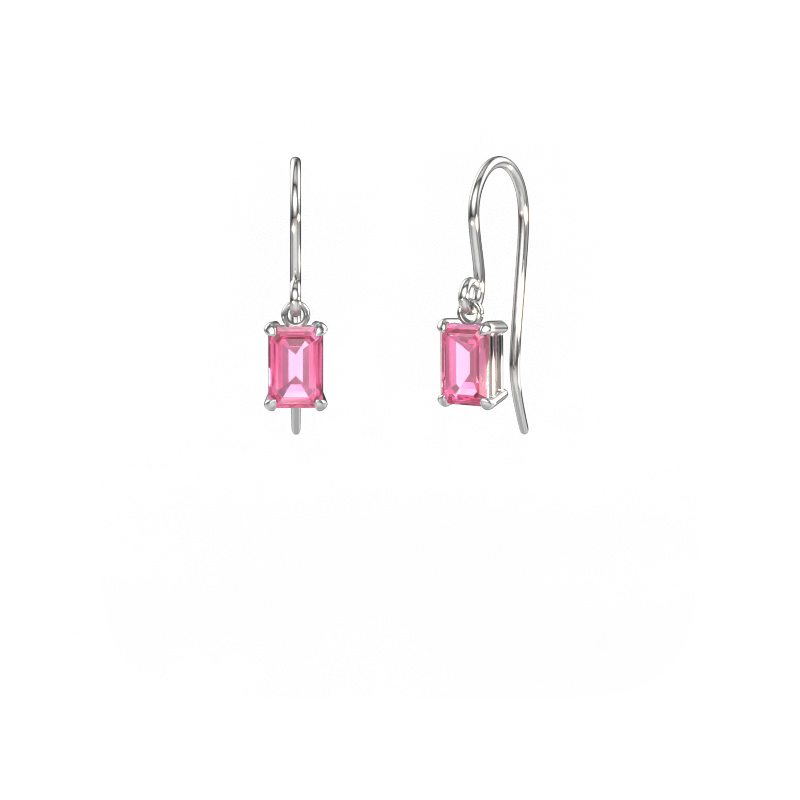 Afbeelding van Oorhangers Laurie EME 1 585 witgoud Roze saffier 7x5 mm