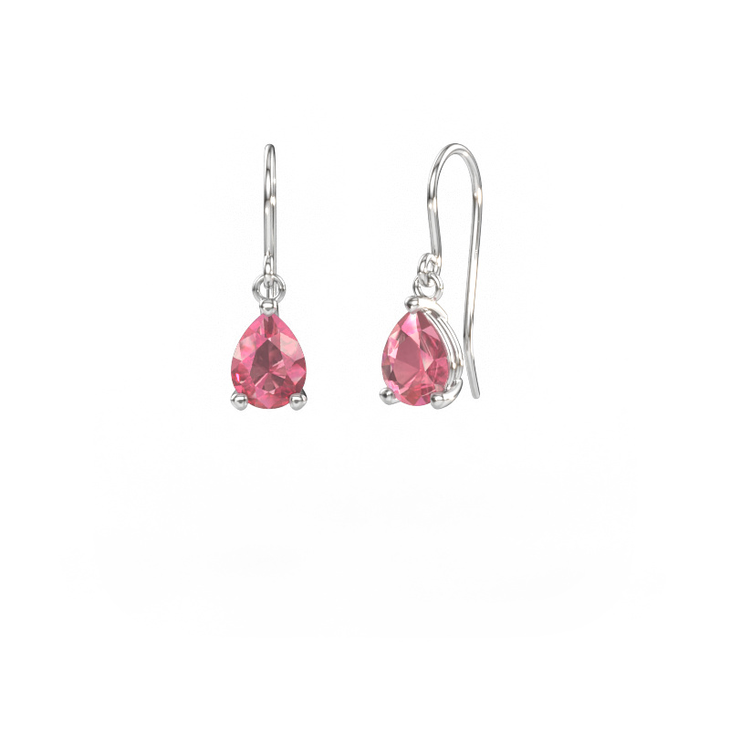 Immagine di Orecchini pendenti Laurie PER 1 585 oro bianco Tormalina rosa 8x6 mm