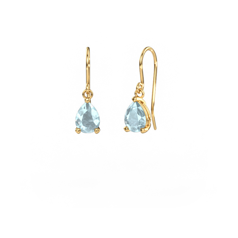 Image of Drop earrings Laurie PER 1 585 gold Aquamarine 8x6 mm
