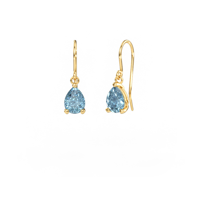 Immagine di Orecchini pendenti Laurie PER 1 585 oro Diamante lab grown blu 8x6 mm