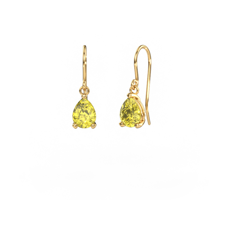 Image of Drop earrings Laurie PER 1 585 gold Yellow lab grown diamond 8x6 mm