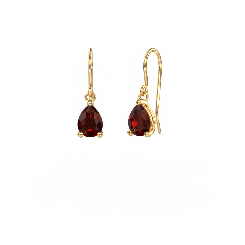 Image of Drop earrings Laurie PER 1 585 gold Garnet 8x6 mm