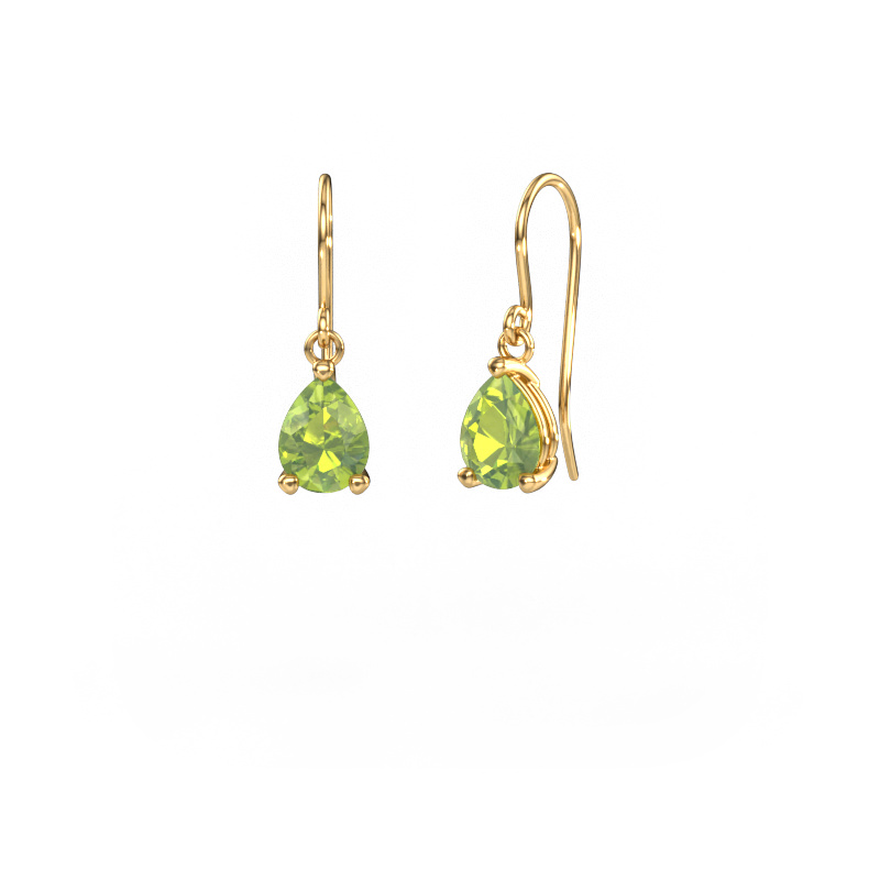 Image of Drop earrings Laurie PER 1 585 gold Peridot 8x6 mm