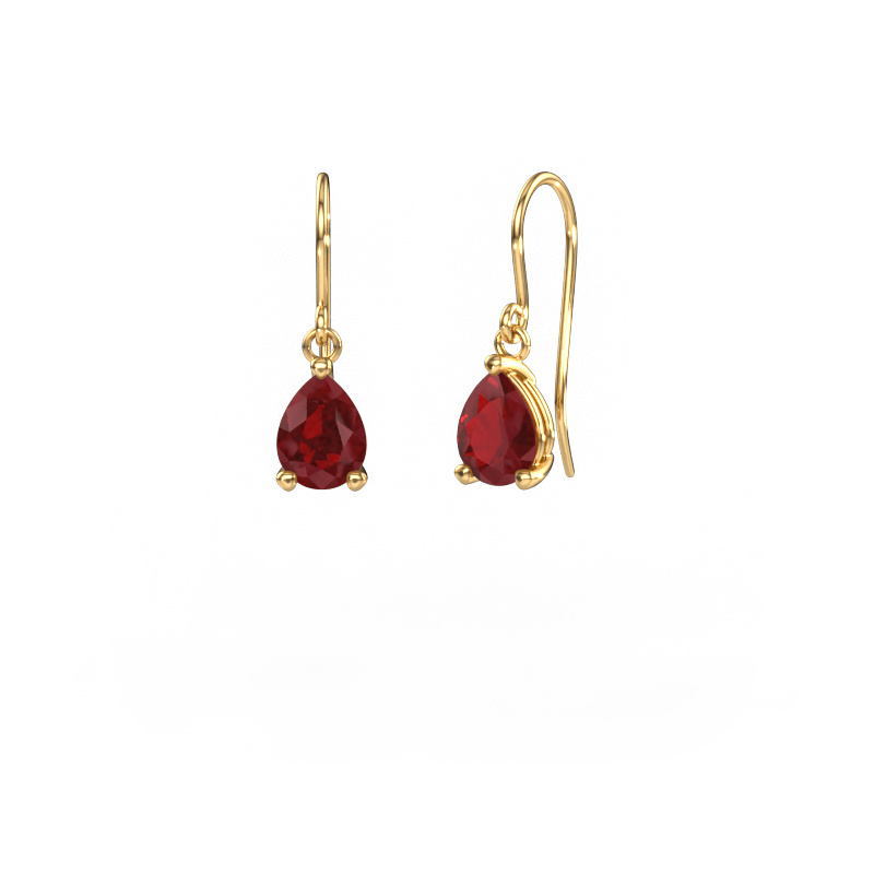 Image of Drop earrings Laurie PER 1 585 gold Ruby 8x6 mm
