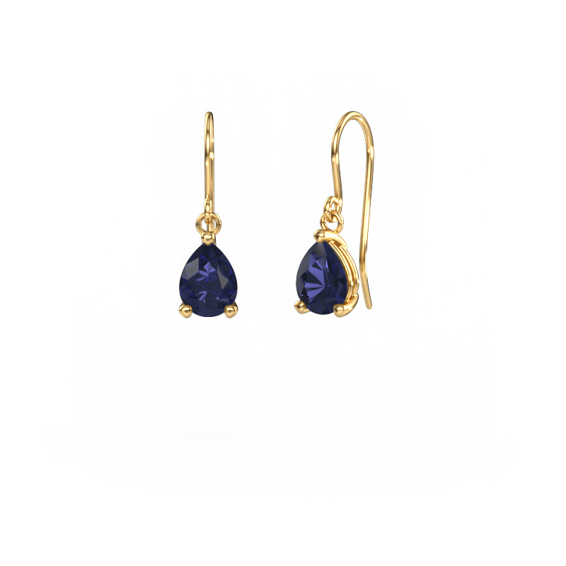 Image of Drop earrings Laurie PER 1 585 gold Sapphire 8x6 mm