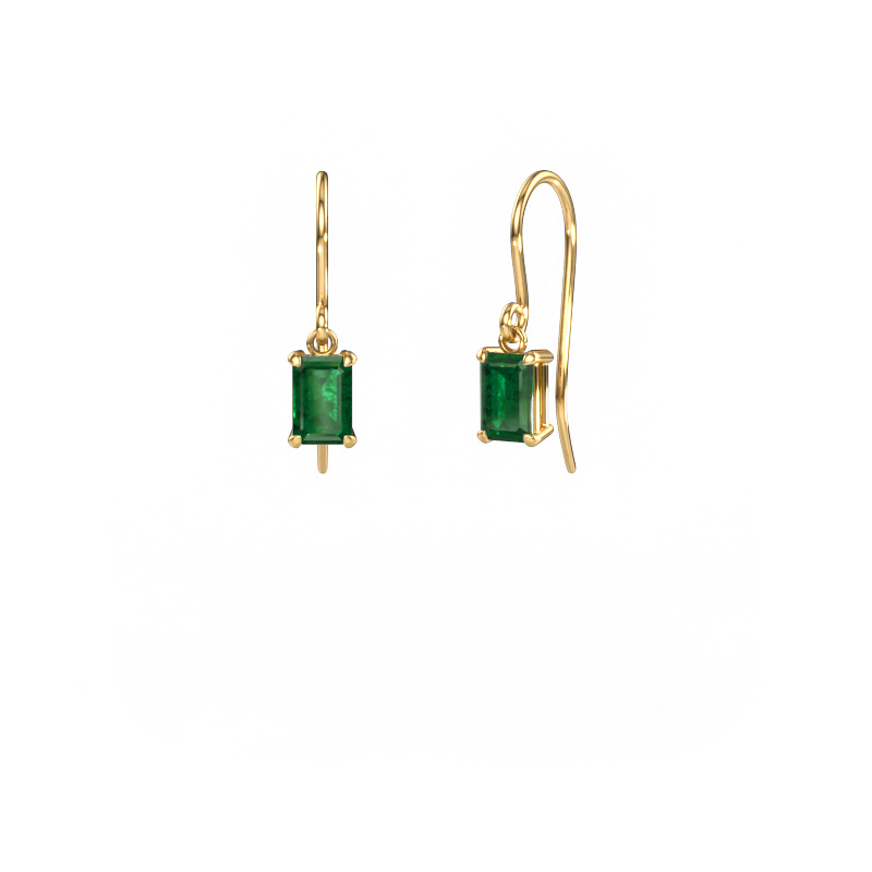 Image of Drop earrings Laurie EME 1 585 gold Emerald 7x5 mm