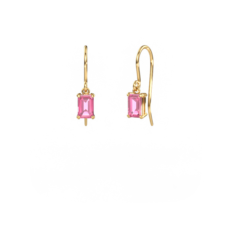 Image of Drop earrings Laurie EME 1 585 gold Pink sapphire 7x5 mm