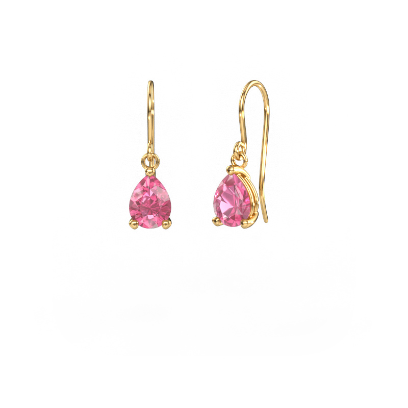 Image of Drop earrings Laurie PER 1 585 gold Pink sapphire 8x6 mm