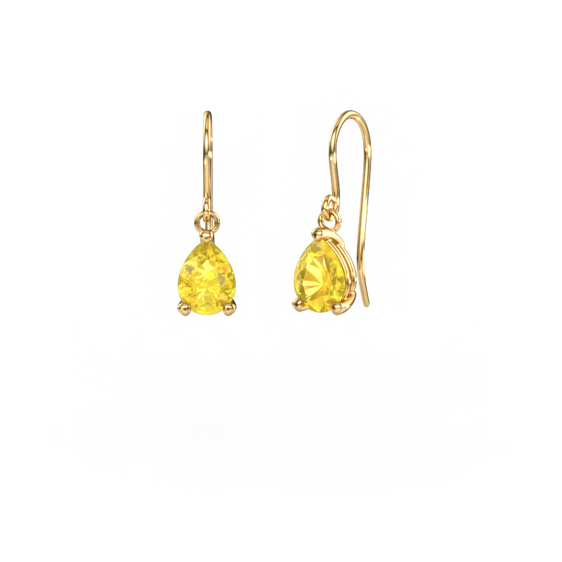 Image of Drop earrings Laurie PER 1 585 gold Yellow sapphire 8x6 mm