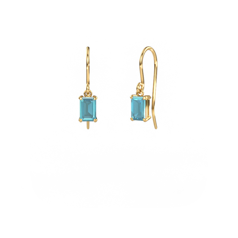 Image of Drop earrings Laurie EME 1 585 gold Blue topaz 7x5 mm