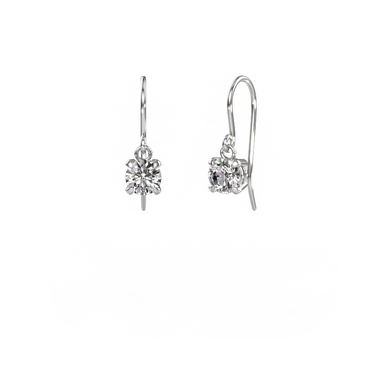 Image of Drop earrings Laurie RND 1 585 white gold Diamond 1.20 crt