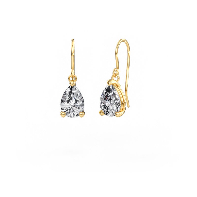 Image of Drop earrings Laurie PER 1 585 gold Lab grown diamond 4.20 crt