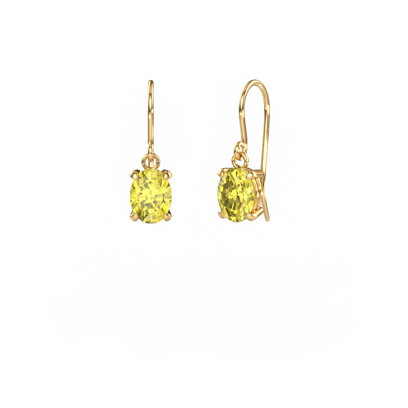 Image de Pendants d'oreilles Laurie OVL 1 585 or jaune Diamants synthétiques jaune 8x6 mm