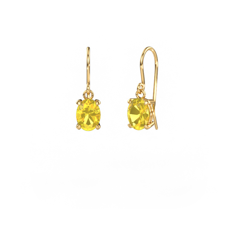 Image de Pendants d'oreilles Laurie OVL 1 585 or jaune Saphir jaune 8x6 mm