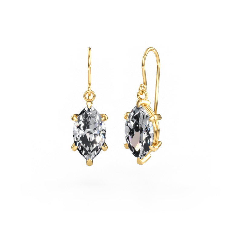 Image of Drop earrings Laurie MRQ 1 585 gold Diamond 6.00 crt