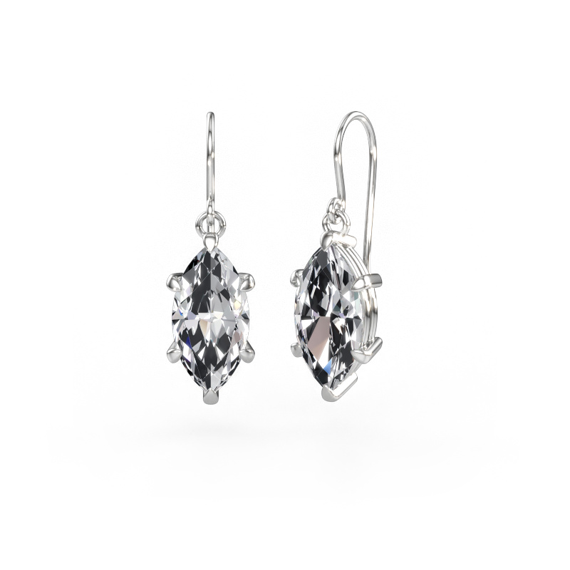 Image of Drop earrings Laurie MRQ 1 950 platinum Lab-grown diamond 7.72 crt