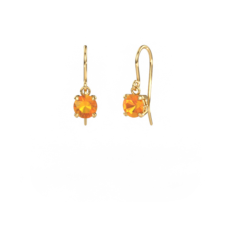 Image of Drop earrings Laurie RND 1 585 gold Citrin 6 mm