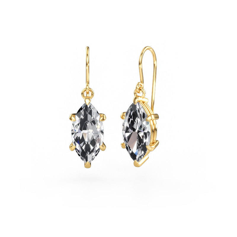 Image de Pendants d'oreilles Laurie MRQ 1 585 or jaune Diamant synthétique 7.72 crt