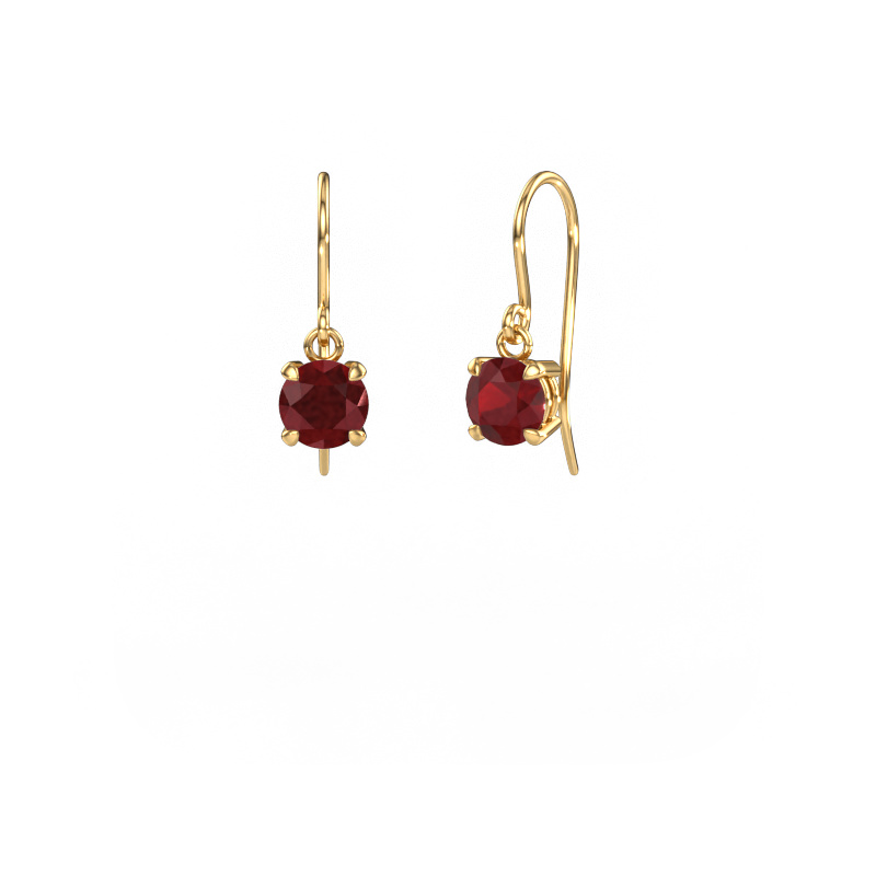 Image of Drop earrings Laurie RND 1 585 gold Ruby 6 mm