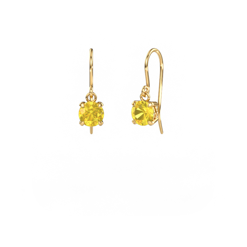 Image de Pendants d'oreilles Laurie RND 1 585 or jaune Saphir jaune 6 mm